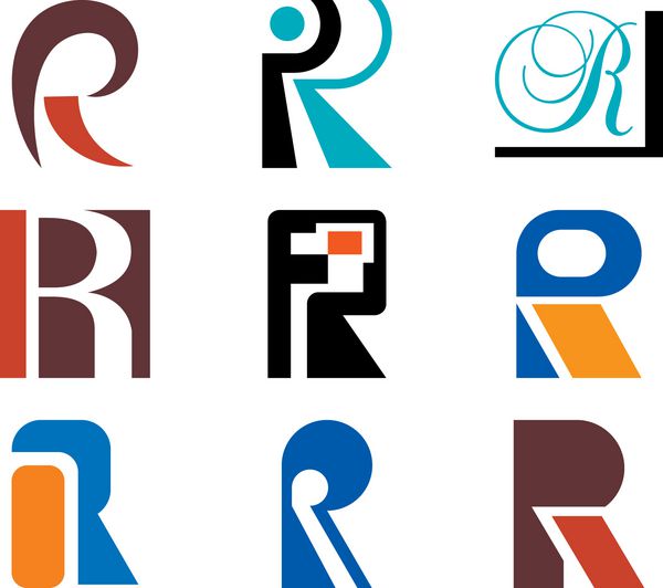 مفاهیم الفبایی طراحی لوگو حرف r برای اطلاعات بیشتر از این سری نمونه کارها را بررسی کنید