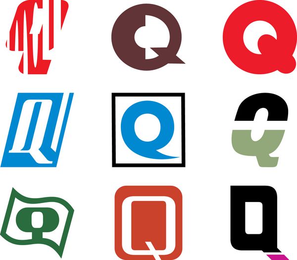 مفاهیم الفبایی طراحی لوگو حرف q برای اطلاعات بیشتر از این سری نمونه کارها را بررسی کنید