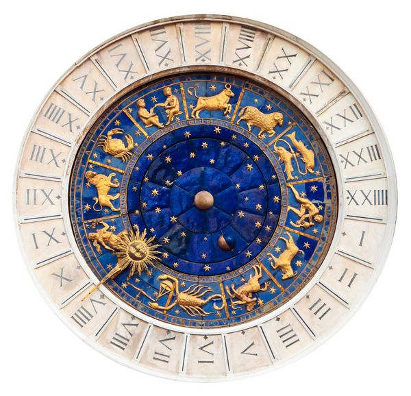 ساعت نجومی معروف تره دل 39 orologio سنت مارک 39 s مربع در ونیز ایتالیا جدا شده در سفید