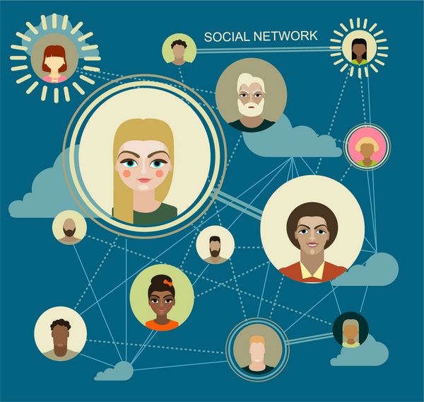 حلقه های رسانه های اجتماعی تصاویر شبکه وکتور نماد