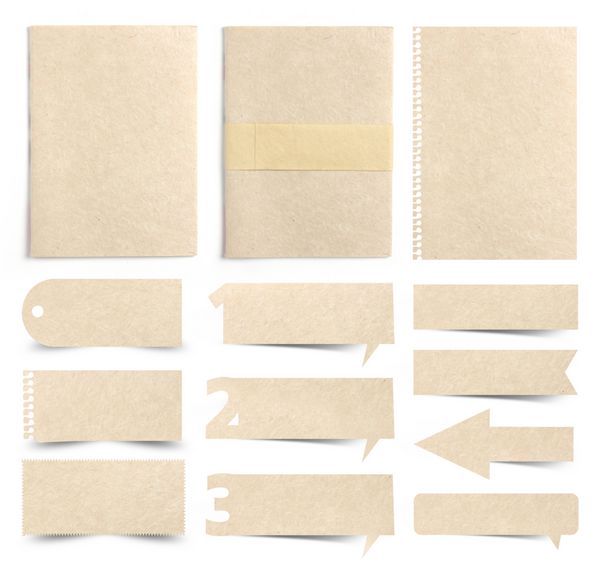 پس‌زمینه بافت‌های کاغذ جدا شده روی پس‌زمینه سفید ورق‌های کاغذ کاغذ یادداشت چوب کاغذ حباب گفتار شماره‌های کاغذ