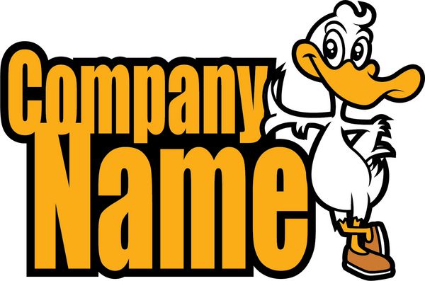 طراحی شخصیت اردک زرد با نام شرکت