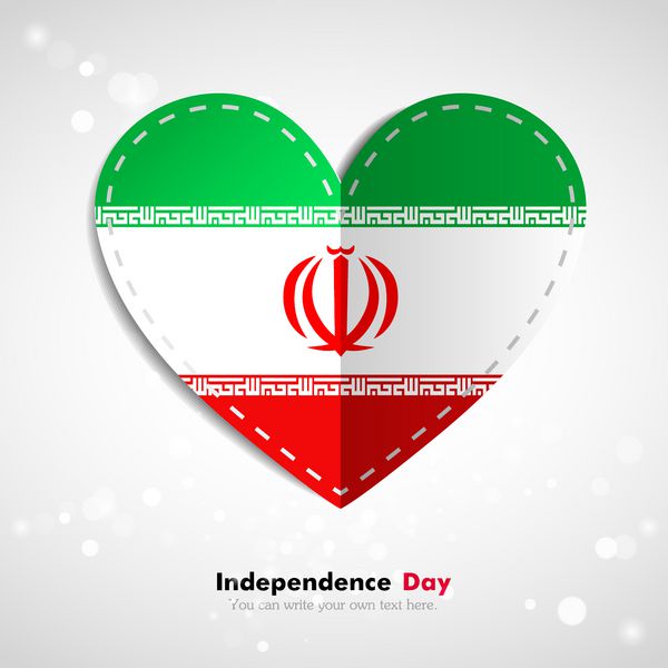 روز استقلال عشق به کشور پرچم به شکل قلب کاغذی استفاده برای بروشورها مواد چاپی نمادها لوگوها علائم عناصر و غیره پرچم ایران