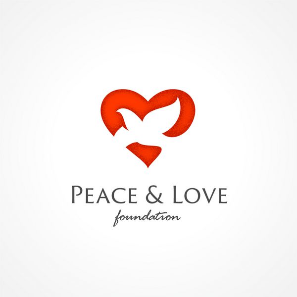 pe love - نماد پرنده قلب نماد الگوی لوگو