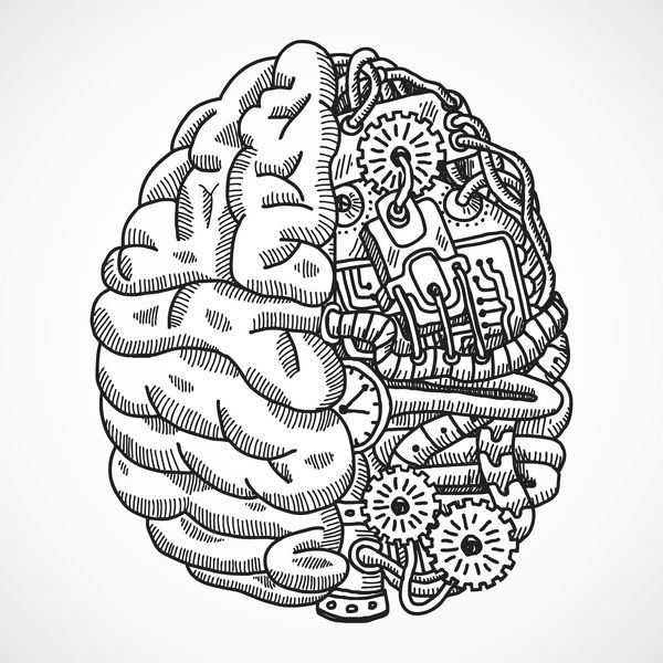 مغز انسان به عنوان وکتور مفهومی طرح ماشین پردازش مهندسی