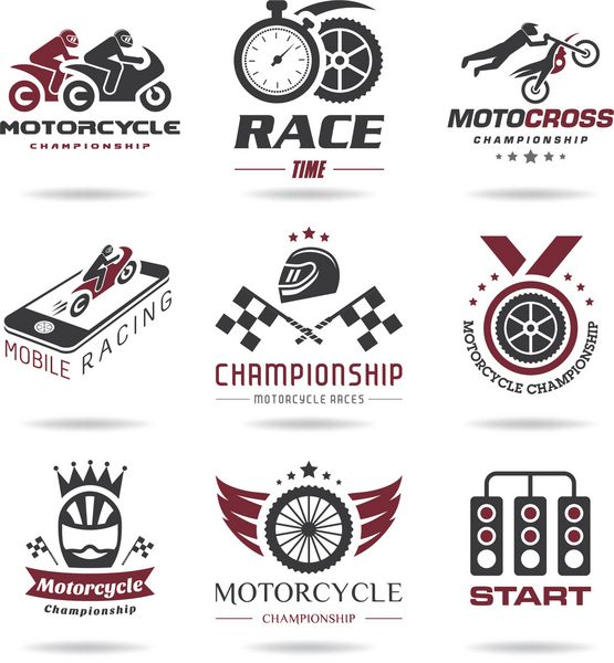 مجموعه آیکون های مسابقه موتور سیکلت - 2