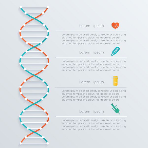 بنر dna اینفوگرافیک علمی تصویر شامل شفافیت و جلوه های ترکیبی است