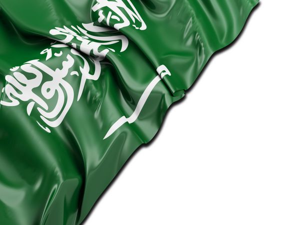 پرچم مواج عربستان سعودی با رنگ سفید