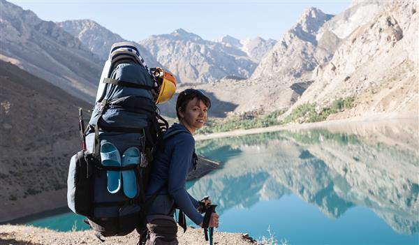 کوهنورد در کوه های فان آسیای مرکزی تاجیکستان