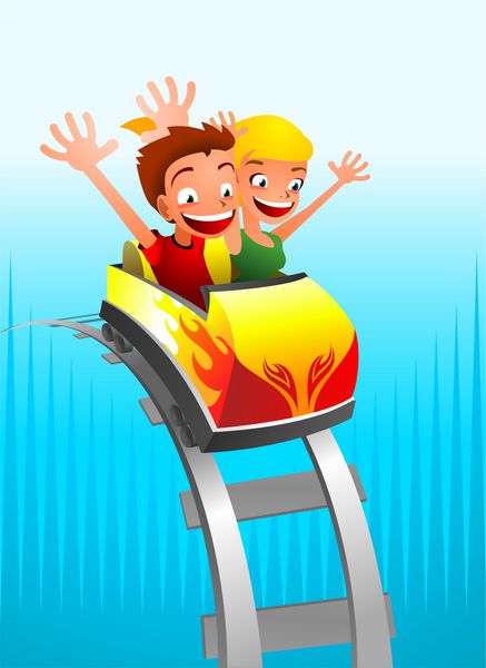 وکتور کارتونی بازی ترن هوایی برای کودکان