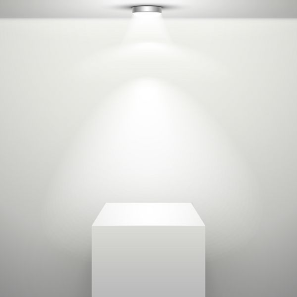 پایه سفید خالی با نور ایزوله شده در اتاق