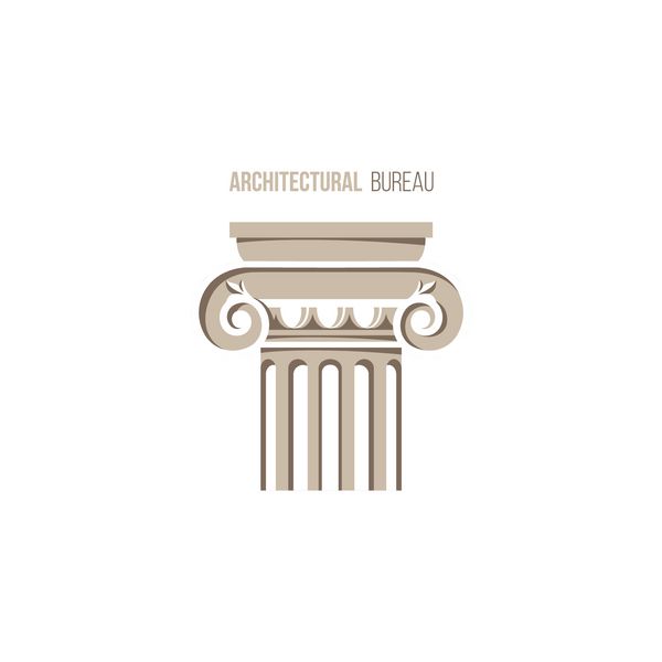 الگوی آرم دفتر معماری با ستون یونی