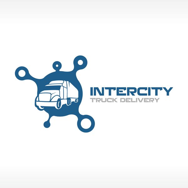 الگوی لوگوی خدمات کامیون تحویل مفهوم شرکت حمل و نقل بین شهری