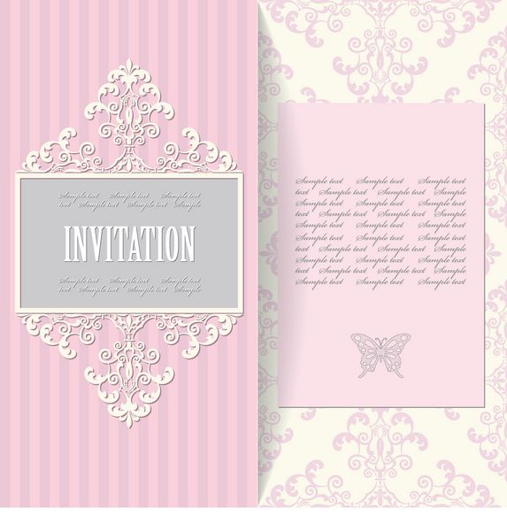 قالب کارت دعوت زیبا الگوی گلدار بدون درز گنجانده شده است