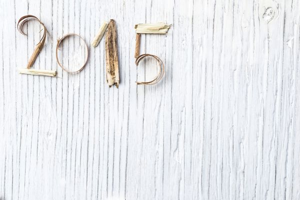 پس زمینه چوبی سال نو 2015
