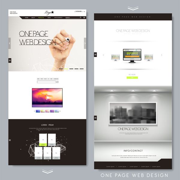 قالب طراحی یک صفحه وب سایت خلاقانه مدرن