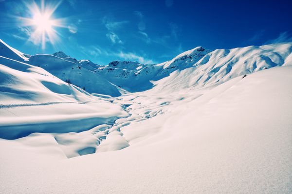 کوه های آلپ ایتالیا در زمستان