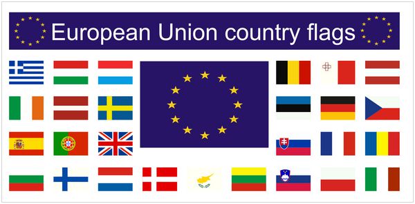 پرچم کشورهای اتحادیه اروپا