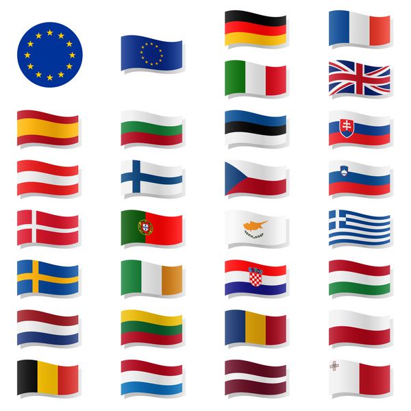 کشورهای عضو اتحادیه اروپا - پرچم ها به اهتزاز درآمد