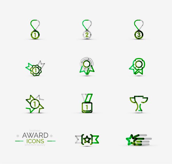 مجموعه ای از نمادهای جایزه آرم نماد کسب و کار مدرن طراحی مینیمال