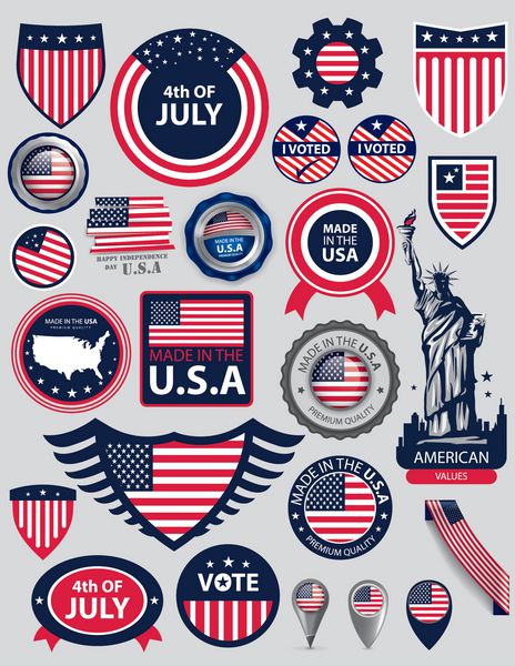 مجموعه آیکون ایالات متحده 5 پرچم آمریکا هنر انتزاعی ایالات متحده 4 ژوئیه ext هنر برداری
