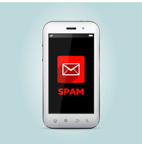 مفهوم ایمیل اسپم نماد مسطح حرف روی صفحه تلفن هوشمند