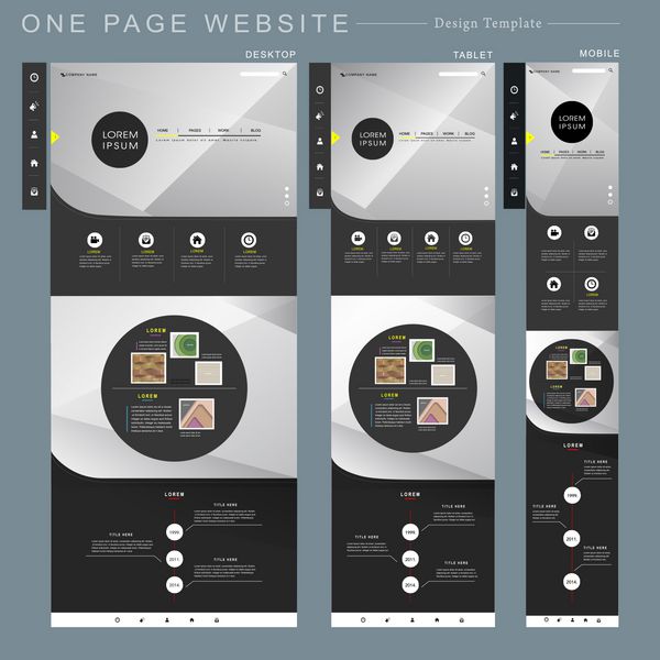 طراحی قالب وب سایت یک صفحه ای مدرن به سبک هندسی