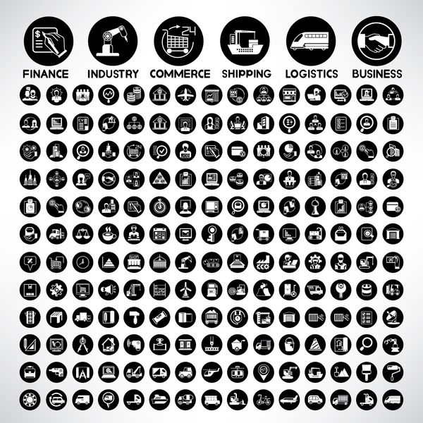 مجموعه آیکون های صنعت مجموعه آیکون های انرژی آیکون های مدیریت کسب و کار امور مالی و تدارکات