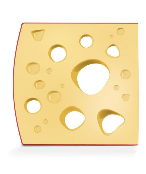 تکه پنیر جدا شده روی سفید