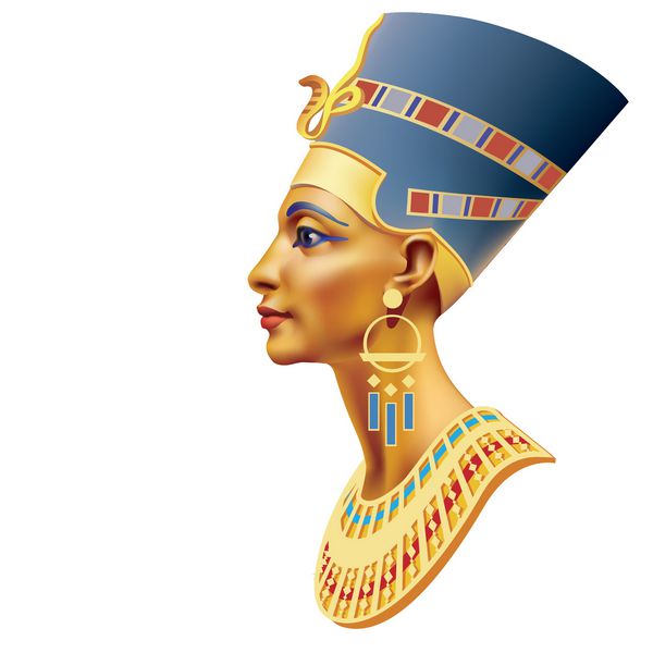 سر ملکه مصر در زمینه سفید