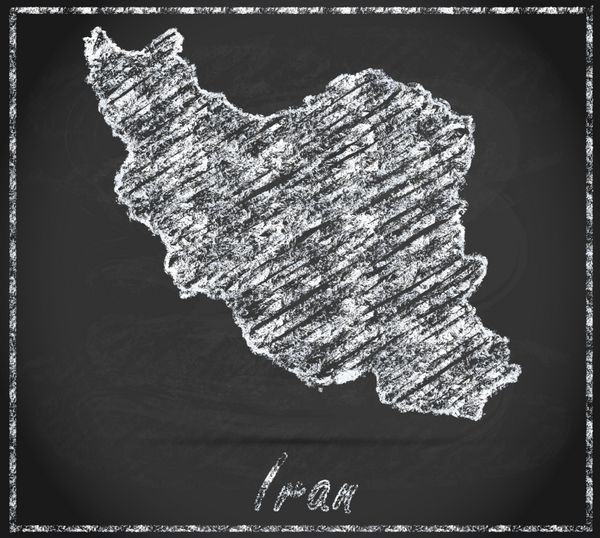 نقشه ایران به صورت تخته سیاه