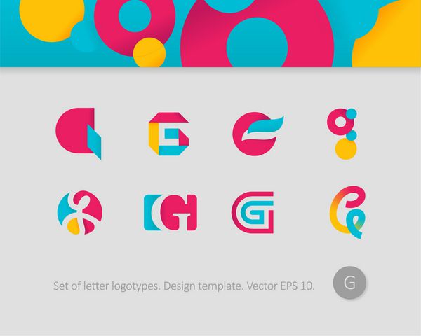 قالب های طراحی لوگو حرف g تلطیف شده