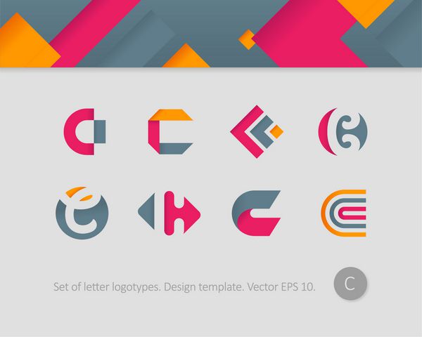 قالب های طراحی لوگو حرف ج تلطیف شده