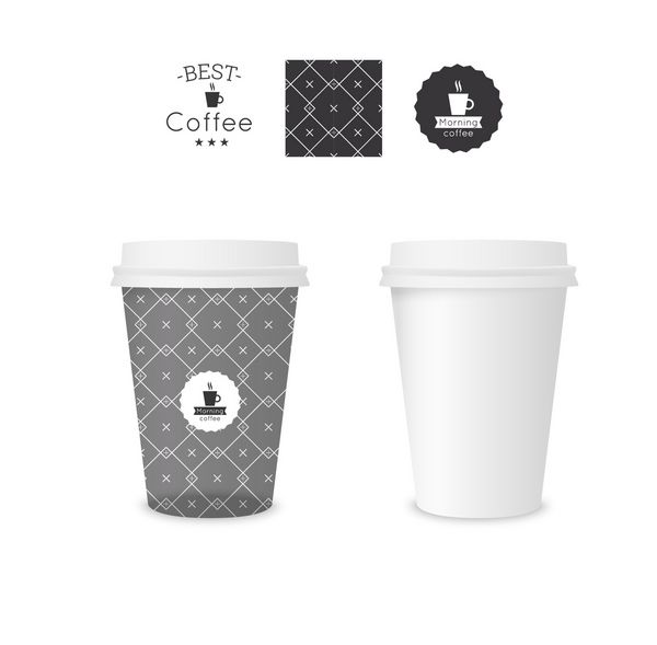 فنجان کاغذی بسته برای قهوه با بافت نمونه نشان قهوه بدون درز مدل آزمایشگاهی ماکت
