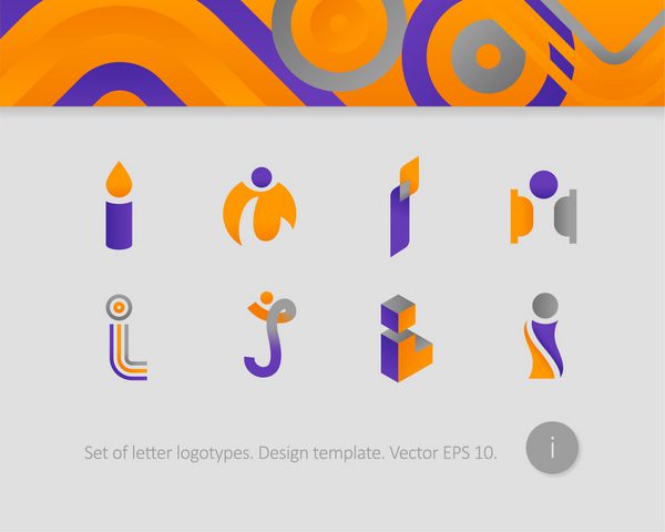 قالب های طراحی لوگو حرف i تلطیف شده