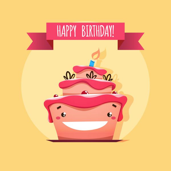 کارت تبریک با کیک تولد خنده دار