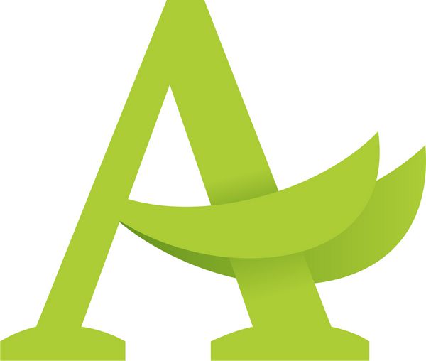 شرکت زیست محیطی یک نماد آرم سبز حرفی