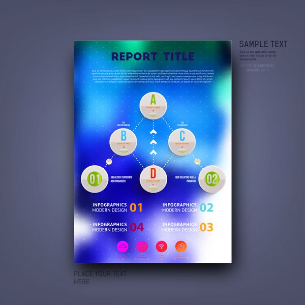 الگوی وکتور مدرن برای طراحی بروشور تجاری گزارش پوستر بنر یا بروشور پس زمینه تار