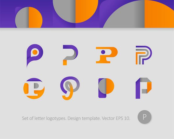 قالب های طراحی لوگو حرف تلطیف شده p