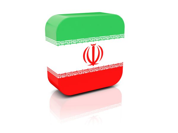 نماد مربع با پرچم ایران با انعکاس