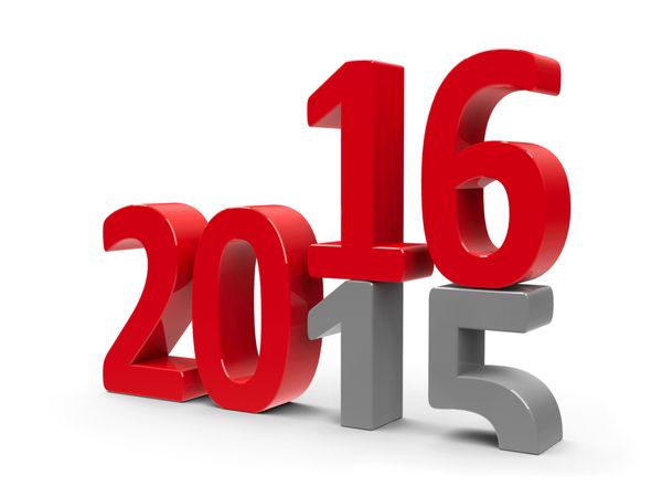 تغییرات 2015-2016 نشان دهنده سال جدید 2016 رندر سه بعدی است