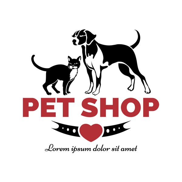 لوگوی پت شاپ سگ و گربه مراقبت و خدمات وکتور