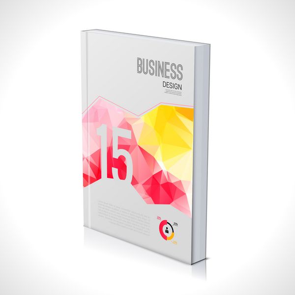 قالب سه بعدی طراحی کسب و کار بروشور جلد کتاب بروشور مجله طرح بندی ماکت چند ضلعی های مثلث هندسی وکتور