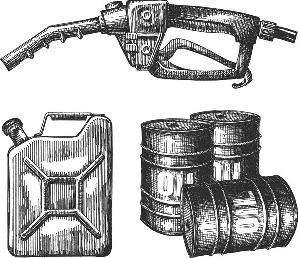 الگوی طراحی لوگو وکتور بنزین نماد نفت یا نفت خام