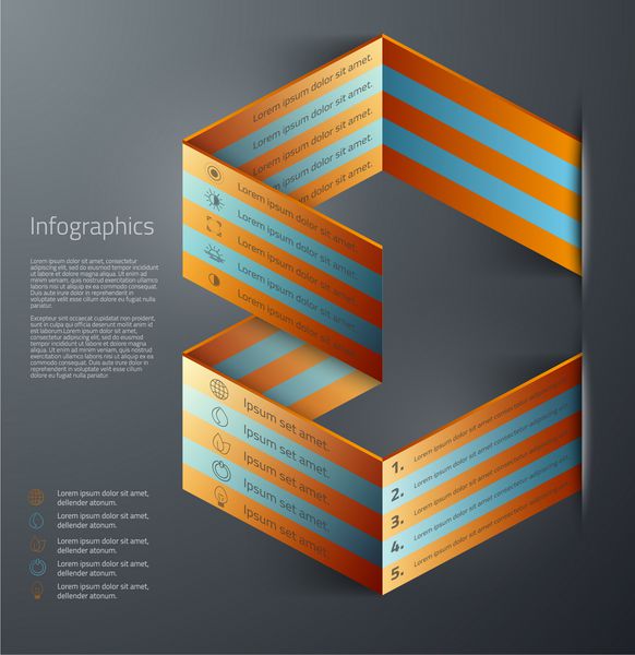 گرافیک وکتور اطلاعات رنگارنگ برای کسب و کار شما