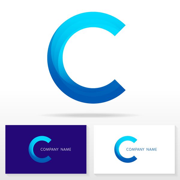 طراحی آیکون لوگو حرف c - علامت وکتور قالب های کارت ویزیت