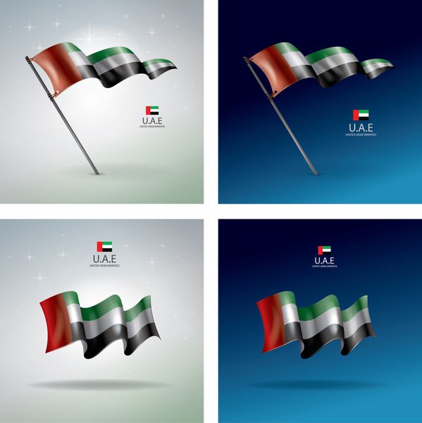پرچم وکتور امارات متحده عربی مجموعه پرچم امارات متحده عربی هنر برداری
