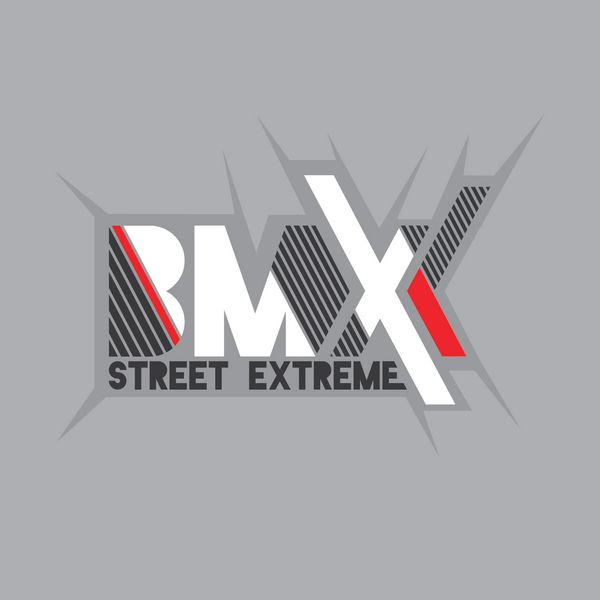 وکتور bmx street extreme طراحی برای تی شرت طرح قدیمی