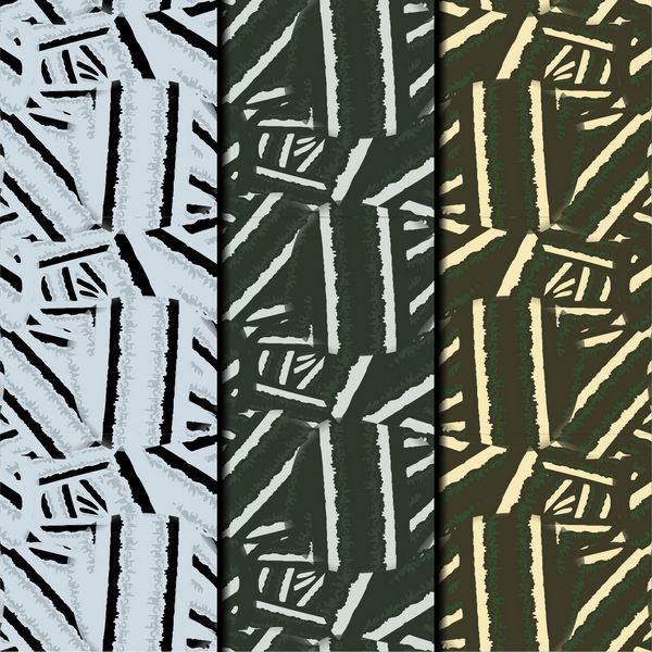 مجموعه ای از کاشی های استتار معاصر با الگوهای یکنواخت برای تمام فصول کاشی های پس زمینه بدون درز برای چاپ لباس نظامی وسایل نقلیه و طراحی بازی
