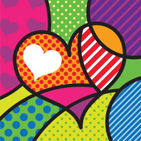 قلب شکل عشق آثار هنری پاپ مدرن برای طراحی شما
